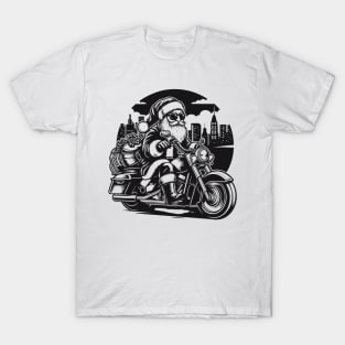 Santa's Wild Ride: Motorcycle Xmas Tee T-Shirt